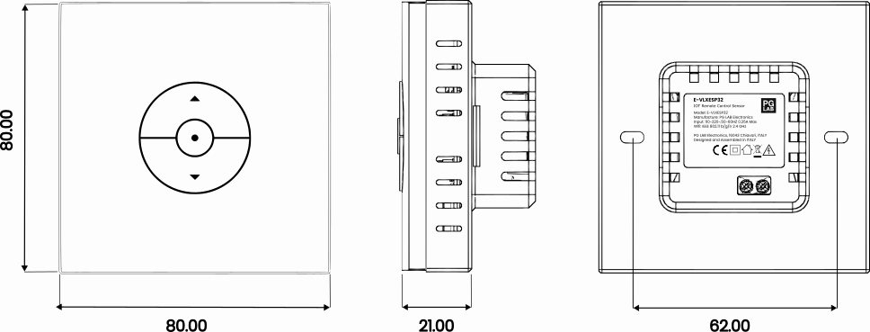 E-VLXESP32 dimensions